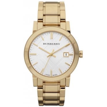Burberry BU9003 Unisex Gold Check Stamped Watch