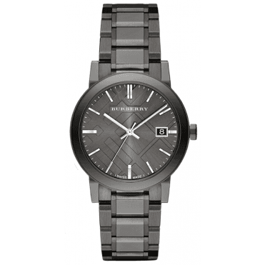 Burberry BU9007 Unisex Gunmetal Check Stamped Watch