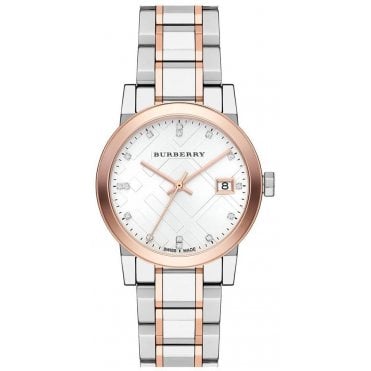 Burberry BU9127 Ladies Diamond Check Stamped Watch