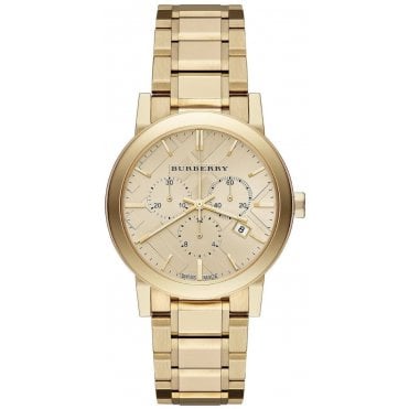 Burberry BU9753 Unisex Gold The City Chronograph Watch