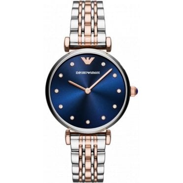 Emporio Armani AR11092 Ladies Two Tone T-Bar Watch