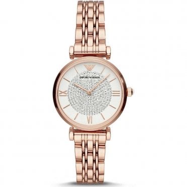 Emporio Armani AR11244 Ladies Rose Gold Gianni T-Bar Watch