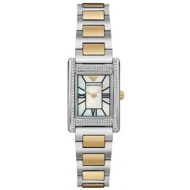 Emporio Armani AR11642 Ladies Two Tone Crystal Watch
