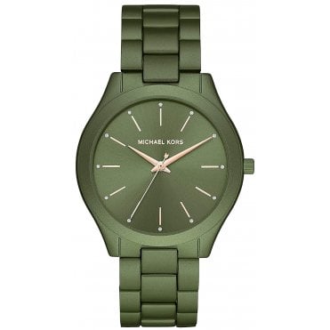 Michael Kors MK4526 Ladies Olive Green Slim Runway Watch